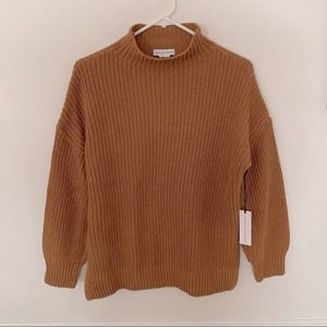 cupcakes & cashmere Tan Turtleneck Sweater
